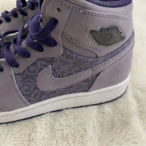 Air Jordan 1 Retro (GS) ‘Daybreak’ Nike Purple Lace Suede High-Top Sneakers 7Y - Picture 5 of 15
